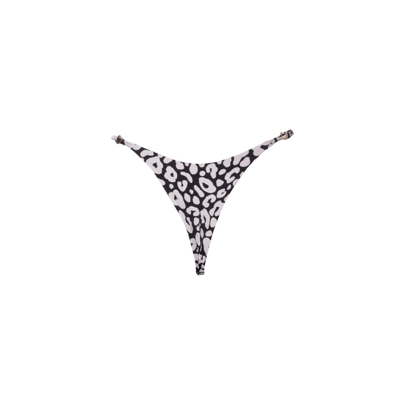 TANGA REGULABLE LEOPARDO NEGRO CON BLANCO