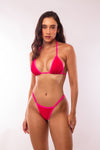 TOP TRIÁNGULO ROJO CON ROSA