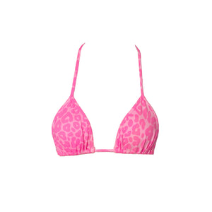 TOP TRIÁNGULO LEOPARDO ROSA BARBIE