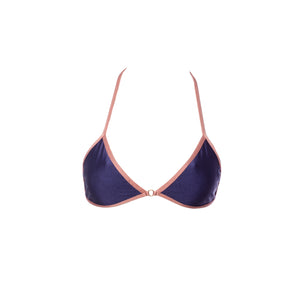 TOP FÍJO BICOLOR SHINE AZUL CON NUDE