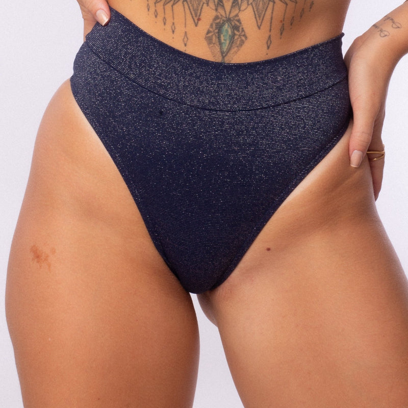 HOT PANT LUREX AZUL MARINO