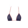 TOP TRIÁNGULO LUREX AZUL MARINO CON NUDE