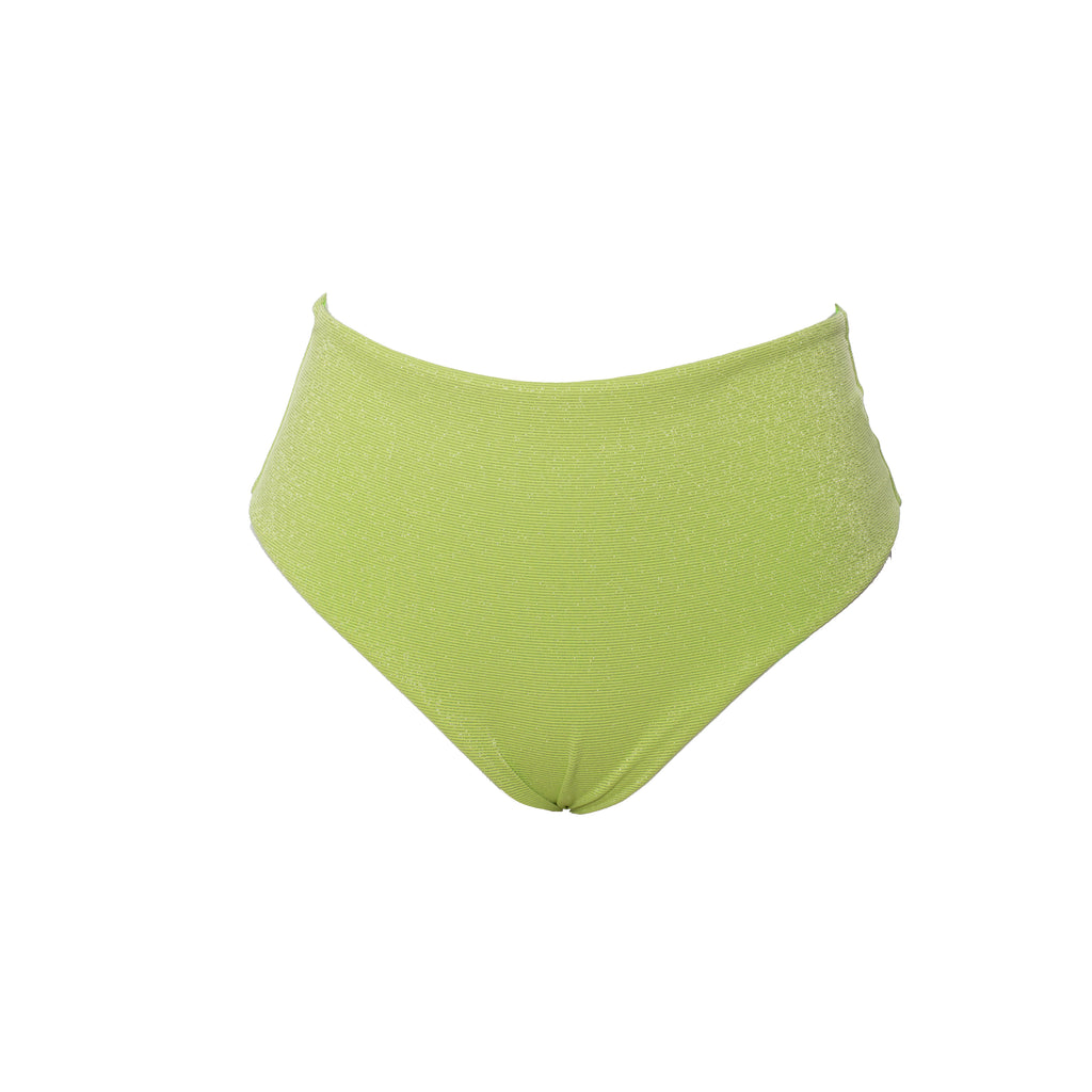 HOT PANT TIRO ALTO LUREX VERDE