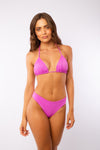 TOP TRIÁNGULO LUREX ROSA