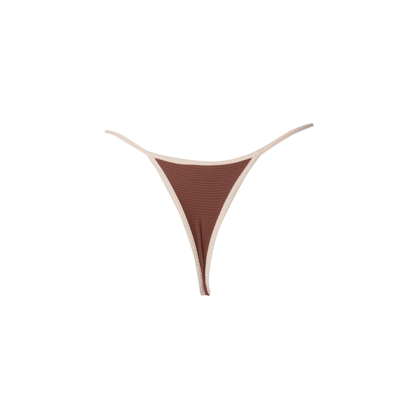 MINI TANGA LAZO MARRON CON OFF WHITE