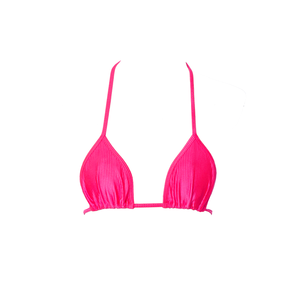 TOP TRIÁNGULO TEXTURIZADO ROSA NEON