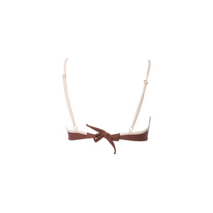 TOP CON ARO MARRON CON OFF WHITE