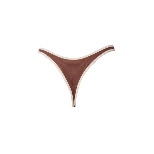 TANGA ASA DELTA MARRON CON OFF WHITE