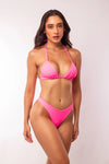 TOP TRIANGULO CRISPY ROSA