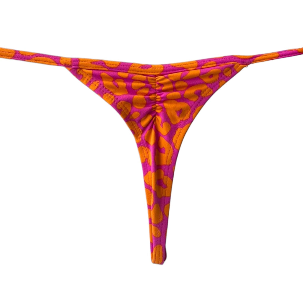 TANGA RIPPLE LEOPARDO ROSA CON NARANJA