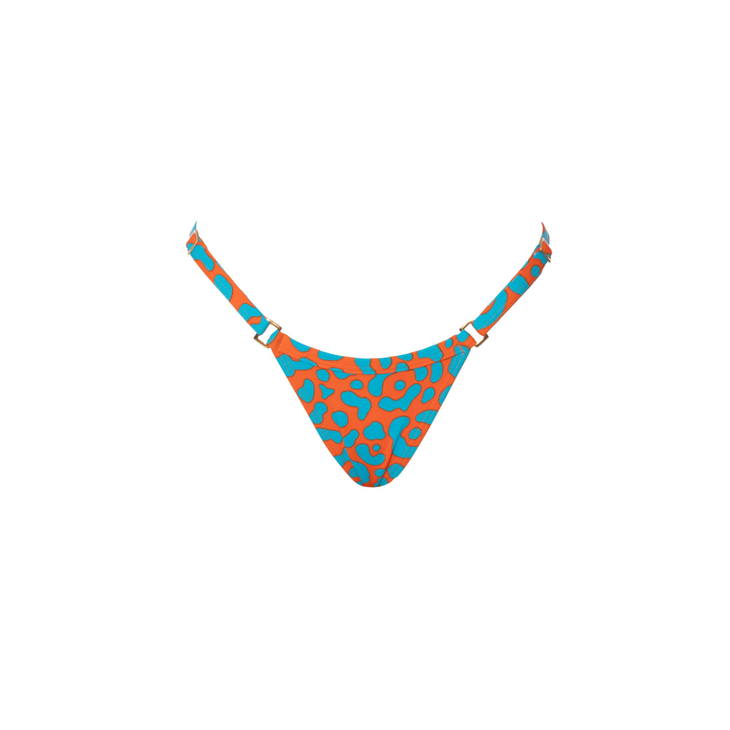 MINI TANGA REGULABLE LEOPARDO NARANJA CON AZUL