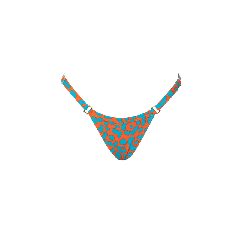 MINI TANGA REGULABLE LEOPARDO NARANJA CON AZUL