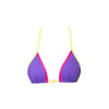 TOP TRIÁNGULO ANILLO MORADO CON AMARILLO NEON