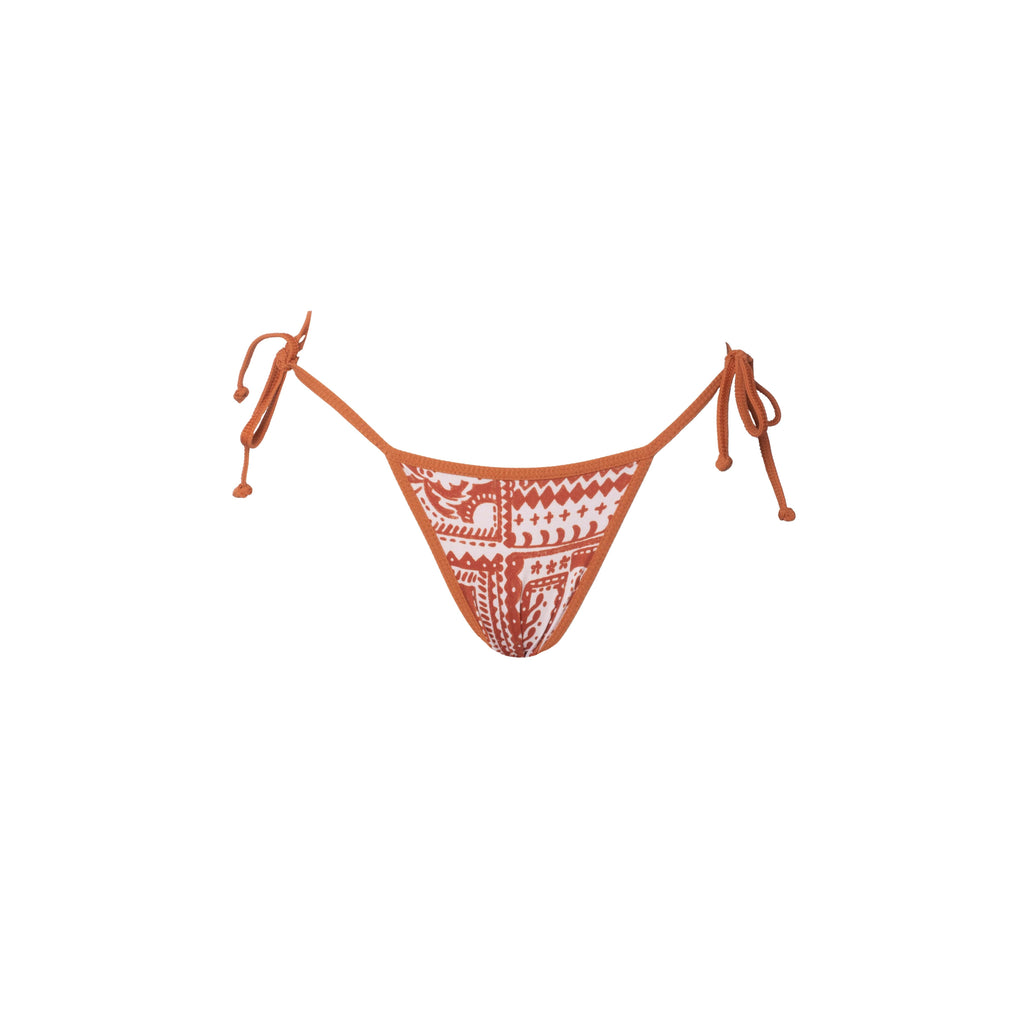 MINI TANGA LAZO FOLK MARRÓN