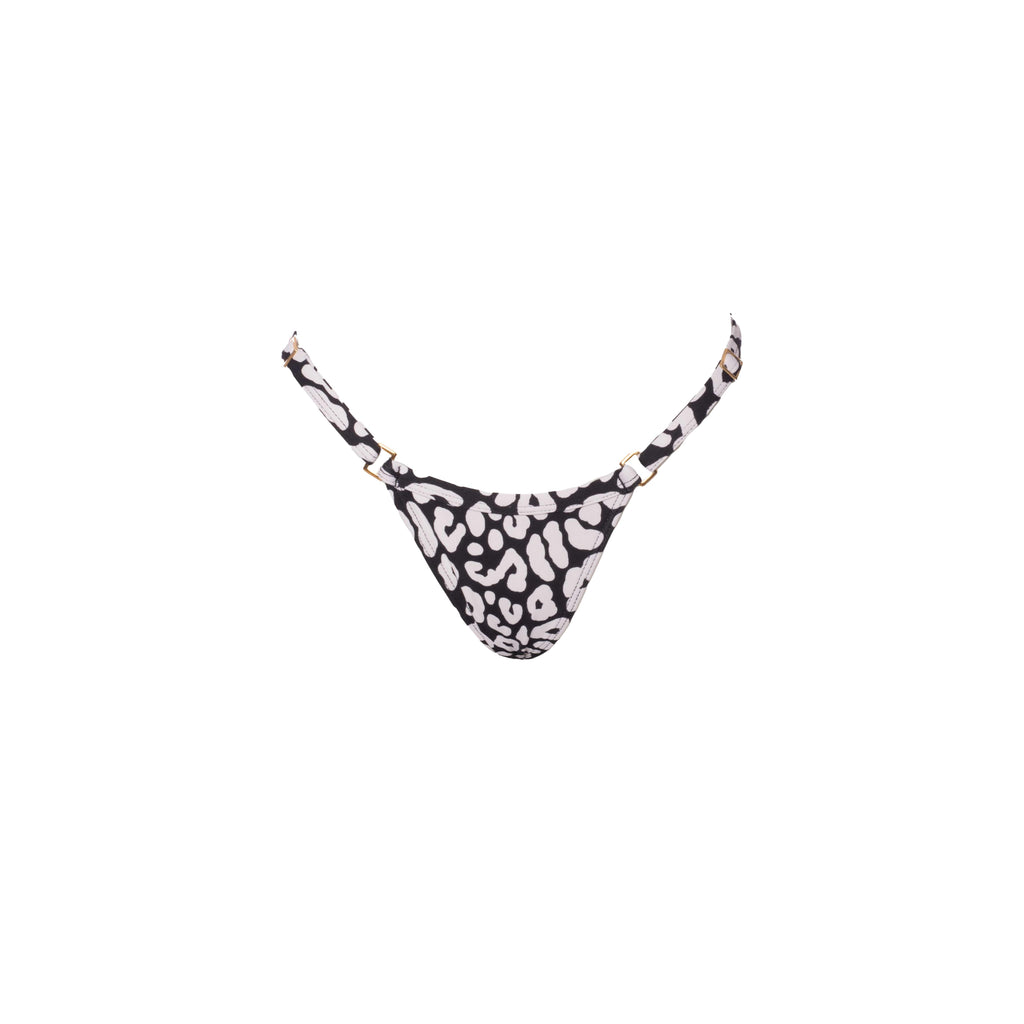 MINI TANGA REGULABLE LEOPARDO NEGRO CON BLANCO