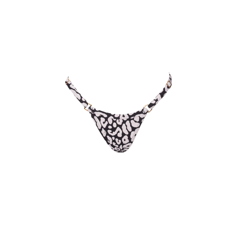 MINI TANGA REGULABLE LEOPARDO NEGRO CON BLANCO