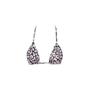 TOP TRIÁNGULO LEOPARDO NEGRO CON BLANCO