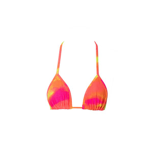 TOP TRIÁNGULO TEXTURIZADO TIE DYE NEON HOT