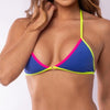 TOP FIJO TRIÁNGULO AZUL CON ROSA Y AMARILLO NEON