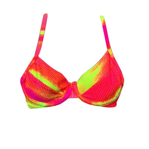 TOP CON ARO TEXTURIZADO TIE DYE NEON HOT