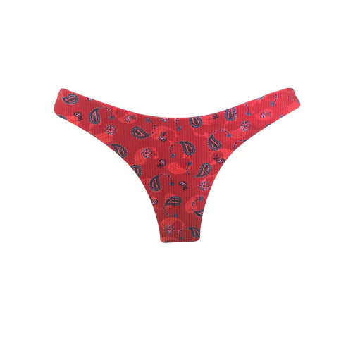 TANGA ASA DELTA TEXTURIZADO PAISLEY ROJO