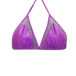 TOP TRIÁNGULO CON TRANSPARENCIA TEXTURIZADO LILÁS