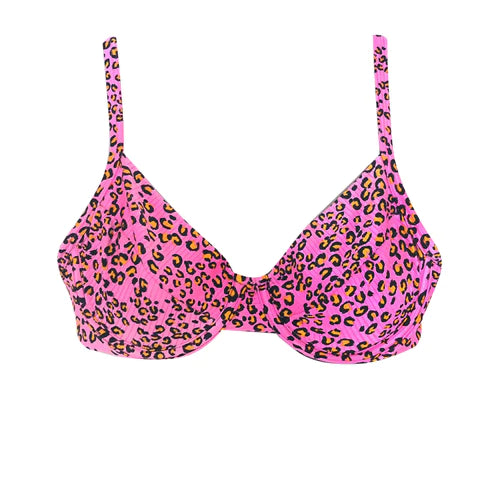 TOP CON ARO TEXTURIZADO ANIMAL PRINT ROSA