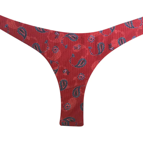 TANGA ASA DELTA TEXTURIZADO PAISLEY ROJO