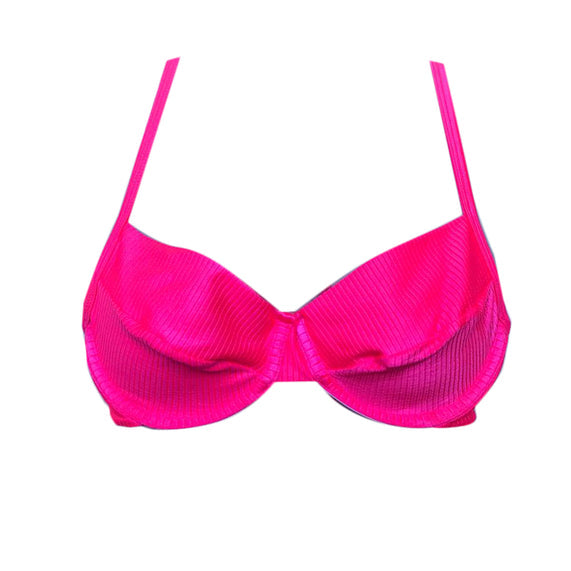 TOP CON ARO TEXTURIZADO ROSA NEON