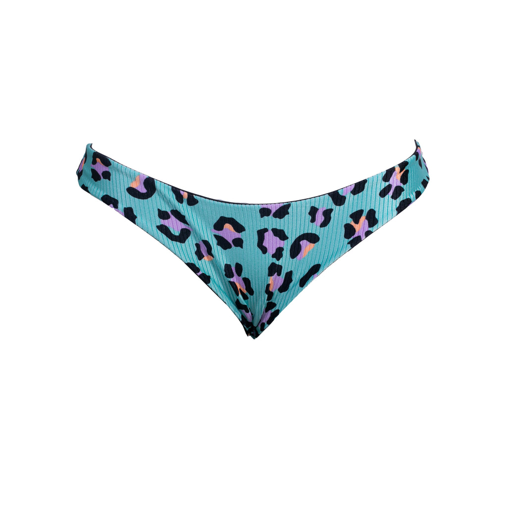 TANGA ASA DELTA TEXTURIZADO ANIMAL PRINT TURQUESA