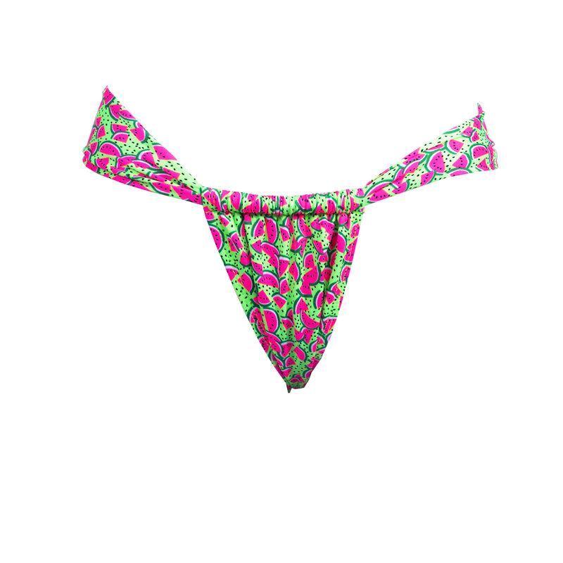 TANGA CORTINA SANDÍA VERDE CON ROSA