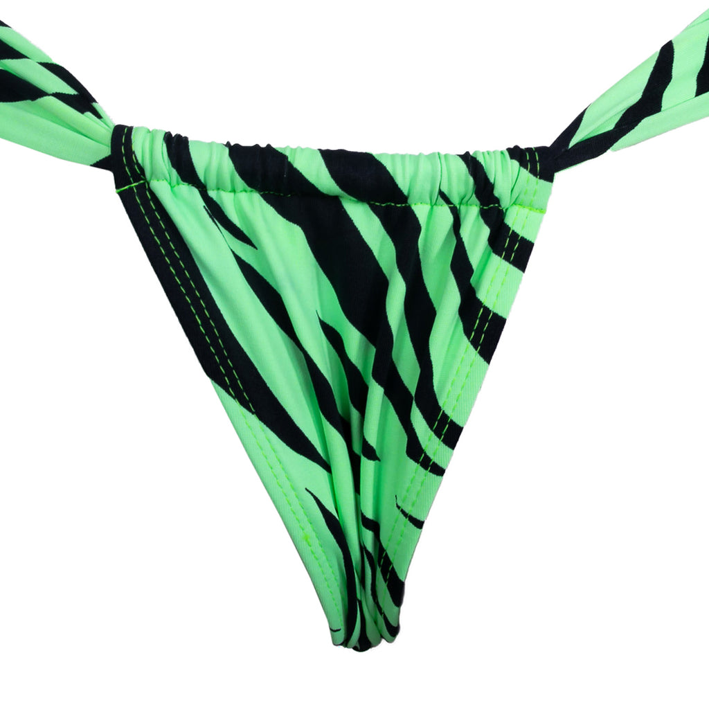 TANGA CORTINA CEBRA VERDE NEON