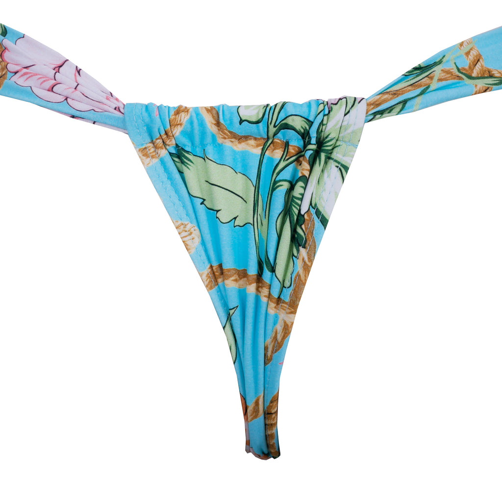 TANGA CORTINA FLORAL AZUL