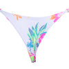 TANGA VOLANTE FLORAL BLANCO NARANJA