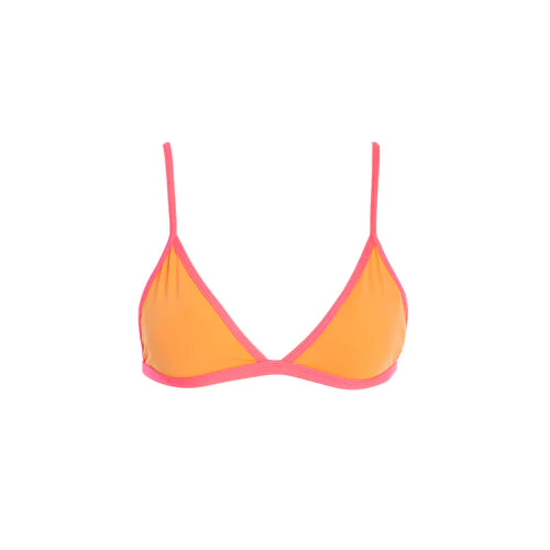 TOP FÍJO NARANJA CON ROSA