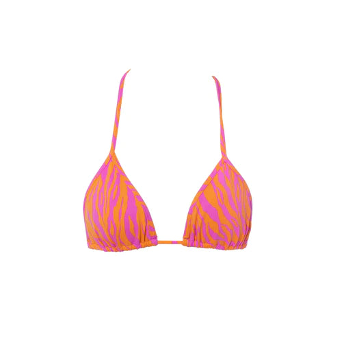 TOP TRIÁNGULO CEBRA ROSA CON NARANJA