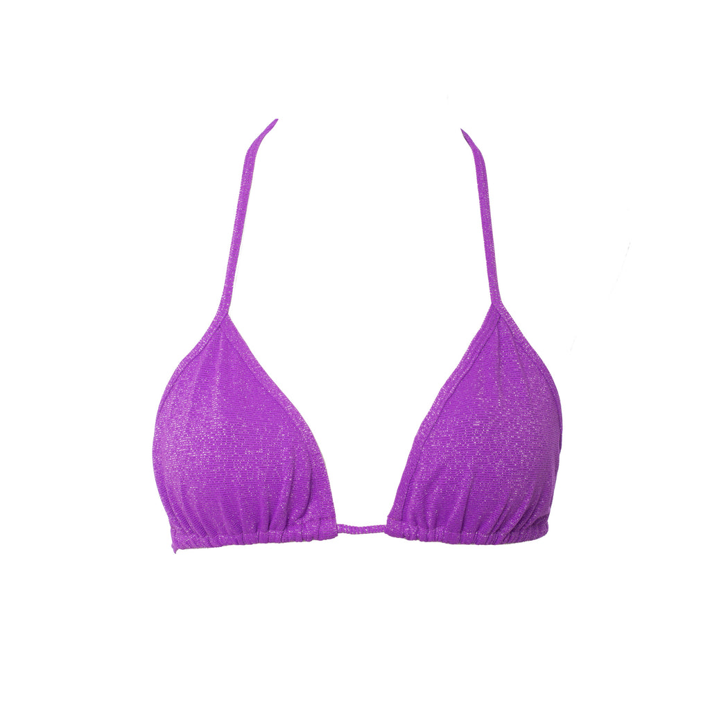 TOP TRIÁNGULO LUREX MORADO