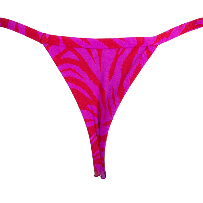 MINI TANGA CEBRA ROSA CON ROJO