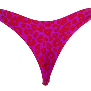 TANGA ASA DELTA LEOPARDO ROSA CON ROJO