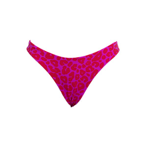 TANGA ASA DELTA LEOPARDO ROSA CON ROJO