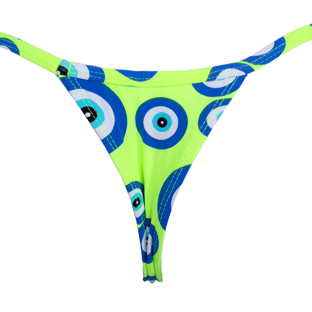 MINI TANGA OJOS VERDE NEON