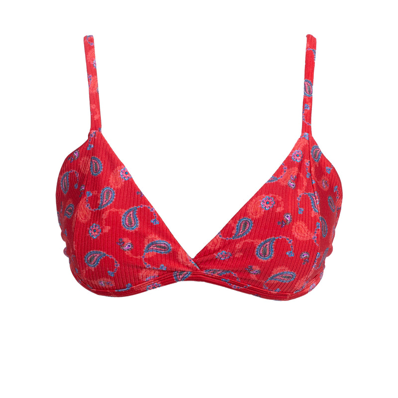 TOP FÍJO TEXTURIZADO PAISLEY ROJO